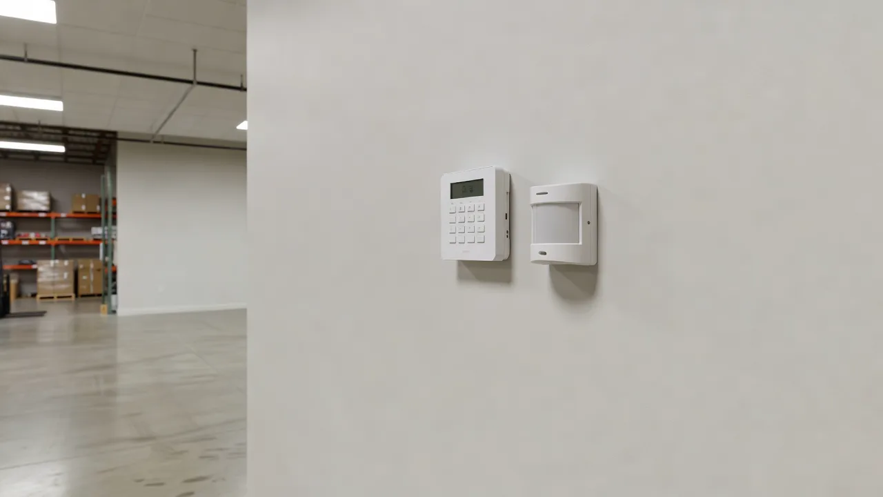 Alarm keypad and motion sensor